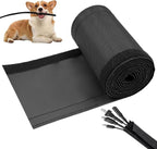 1.5" - 6.6FT Chew Proof Cord Protector from Pets, Black Heavy Duty Dog & Cat Cable Sleeve Cover - Flexible Split Sleeve for Home, Office, Automotive Wires