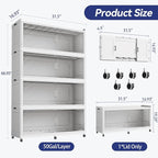 200 Gallon Extra Large Collapsible Storage Bin with Lid, 960QT Stackable Plastic Organizer with 6x Wheels, Foldable Drawer Cabinet for Closet, Living Room Office, Kitchen 4Pack, White