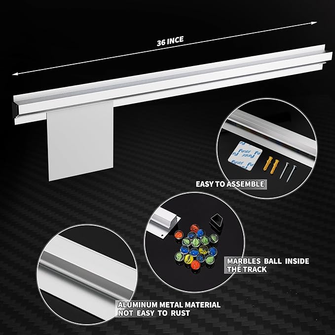 36 Inch Aluminum Ticket Holder Rail with 2 Receipt Stabbers for Restaurant, Kitchen, Bar