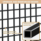 4Pcs Grid Gondola Unit, 2'x 5' Grid Wall Panels with Sturdy Frames, Gridwall Display Stand with Wheels, Craft Show Gridwall Display Rack for Craft Fair Display, Art Show Display, Retail Stores