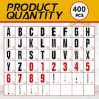 Jecery 400 Pcs Marquee Sign Letters Flexible Plastic Letters on Flexible Panel for Outdoor Black Board Portable Sign Numbers Punctuation for Letter(10 Inch)