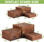6 Pack Wood Cake Cupcake Stand Buffet Risers, Wooden Display Stand Wood Display Riser, Square Food Display Risers for Party Wedding Birthday Home (6" 7" 8" 9" 10" 11")