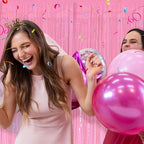 20 Pack Foil Curtain Pink Backdrop Streamers Metallic Tinsel Fringe Curtains Photo Booth Props for Birthday Wedding Engagement Bachelorette Christmas Holiday Celebration Party Decorations