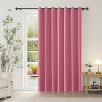 ChrisDowa Room Divider Curtain 120 Inches Long, Wide Blackout Sliding Door Curtain for Bedroom, Room Darkening Privacy Window Curtain for Patio Door (1 Panel Set, Pink, 100 x 120 Inch)