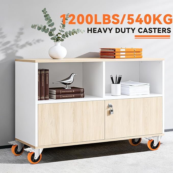 W B D WEIBIDA 4 Inch Swivel Casters with Brake Set of 4 Heavy Duty of 1200 lbs, Safety Dual Locking Plate Castors, No Noise Wheels for Furniture, Workbench and Carts(Nuts & Bolts & 2 Spanners)