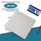 Smart Weigh 440 lbs x 1 oz. Digital Heavy Duty Shipping and Postal Scale, Package Scale with Durable Stainless Steel Large Platform, Post Office Postal Scale and Luggage Scale