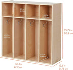 Sleekline 4-Section Toddler-Sized Coat Locker, Kids Furniture, Natural