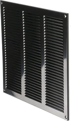 Repa Market 12x12 Inch Air Vent Cover/Black Galvanized Steel Louvered Grill Cover with Mesh Screen/Wall or Ceiling Vent/Durable Flush Mount HVAC Register for Indoor and Outdoor Ventilation