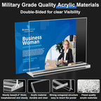Acrylic Sign Holder 6x4,6 Pack Clear Sign Holder Double Sided Table Menu Horizontal Desktop Display Stand Paper Flyer Holder Tabletop Sign Holder Suitable for Restaurants, Office, Store, Hotels