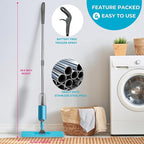 True & Tidy® SPRAY-250 Multi-Surface Spray Mop with Refillable Water Bottle for Floor Cleaning, Works on Wood, Tile, Marble etc, Use Any Cleaning Solution, Machine Washable Microfiber Mop Pads, Blue