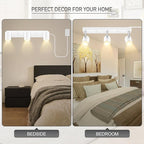 Plug in Track Lighting, 3 Light Ceiling Lighting Kit, White 3 Way Modern Wall Spotlight, 15 FT Cord,Flexibly Rotatable Complete Light Kits for Kitchen Cabinet Gallery Bar Living Room（No Bulb）