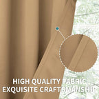 BGment Blackout Curtains for Living Room - Grommet Thermal Insulated Room Darkening Curtains for Bedroom, 2 Panels of 52 x 63 Inch, Khaki