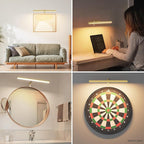 Plug in Picture Lights for Wall, 16 inch Dimmable LED Art Light with Remote, 3 Colour Temperature Gallery Painting Wall Light for Picture Display Dartboard Art Work (Gold)