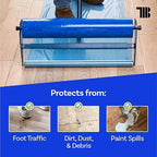 Floor Protection Film, 24" x 500', Made in USA, Blue Self Adhesive Floor Protector Tape for Moving, Painting and Construction, Temporary Covering to Shield Hardwood, Tile, Hard Surfaces (Not Carpet)