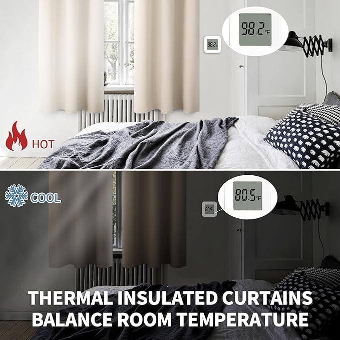 BGment Blackout Curtains - Grommet Thermal Insulated Room Darkening Bedroom and Living Room Curtains, Set of 2 Panels (38 x 84 Inch, Champagne)