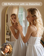 71"x32"Floor Mirror Full Length,Arched Full Length Mirror with Stand,Full Body Mirror,Hanging or Large Leaning for Bedroom Living Room Gold