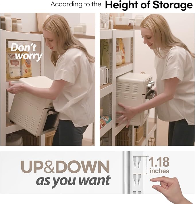 HOMEDANT House 5 Tier Laminated Metal Shelving Unit Adjustable Storage Utility Rack Heavy Duty Shelves Organization Multipurpose Shelf Kitchen Garage Pantry Closet (2, (M) 36.2" W, White)
