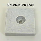Genuine Marble Trophy Base – Polished Beveled Display Stand with Center Hole, 3/4" Thick, Multiple Sizes for Awards, Crafts & 3D Prints (White Marble, 3x3 inch)