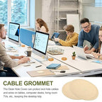 PATIKIL Desk Grommet 3-3/16", 4 Pcs Round Cable Grommet Cord Hole Cover with Adhesive Tape Flexible Table Wire Organizer for Office Home Table Countertop, Yellow
