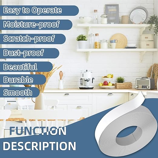 Melamine Edge Banding, 13/16 inch x 250ft Roll of Veneer White Edge Banding Pre-glued, Real Wood Tape for Cabinet Repair & Furniture Restoration