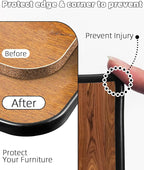 U-Shape Black TPE Edge Banding 16.4Ft Self-Adhesive Flexible Edge Trim, Furniture Edge Protector & Countertop Molding (W:0.6'' H:0.2'')