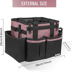 Compact Wearable Cleaning Caddy, Small Cleaning Caddy Supplies Organizer with Handle & Shoulder Straps for Housekeepers, Under Sink & Car Cleaning Tool Organizers Bag (LotusPink)