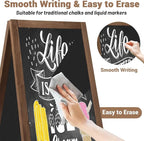 A Frame Chalkboard Sign 40"x20" A Frame Sign, Wooden Sandwich Board Sturdy Double Sided Chalk Board Sign Board Outdoor, Sidewalk Sign for Restaurant, Wedding, Food Truck