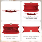 Doxo Purse Organizer Insert,Felt Bag Organizer with Zipper,Tote Organizer Insert Suitable for Lv Onthego GM & D Book Tote Bag Large and More (Red-With Cover)