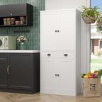 71” Food Pantry Storage Cabinet with Drawer,White Metal Kitchen Pantry Cabinet with Doors and Adjustable Shelves,Tall Storage Cabinets for Pantry,Kitchen,Livingroom