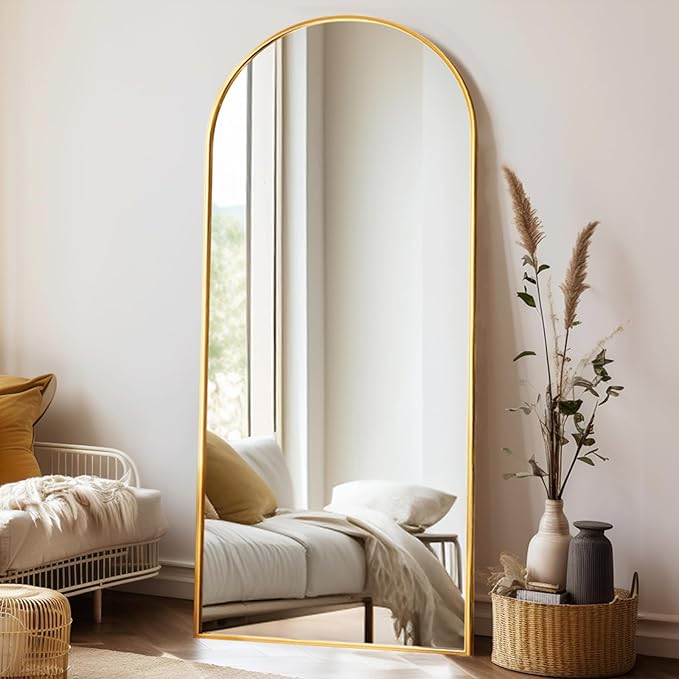 Large 71"x30" Arched Full Length Mirror, Gold Mirrors Full Length Floor Mirror Standing for Bedroom, Living Room, Wall Mounted & Full Body Mirror Hanging or Leaning(Gold)