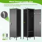 Aobabo 54" H Lockable Metal Storage Lockers with, Steel Locker Cabinet with Metal Hooks and 1 Adjustable Shelf for Home, School,Office, Assembly Required, Black