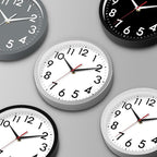 Wall Clock Modern Battery Operated 10 Inch Simpel Silent Non Ticking Decorative for Kitchen Office Outdoor Bedroom Living Room School Classroom(Silver)