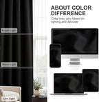 PONY DANCE Black Short Window Curtains for Kitchen 36 inch Long, 2 Panels Set Half Window Drapes for Bedroom Basement, Blackout Small Curtains for Travel Trailers, Width 34 x Length 36 inches