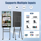 MWE 43 Inch Mobile Digital Signage Display Kiosk with Flight Case, Portable Digital Poster with Screen Mirroring App Publishing, Advertising Display Kiosk, Android OS
