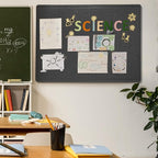 Large Bulletin Board - 48 x 36 Inches, Decorative Felt Pin Board for Wall - 4' x 3' Foldable Photo Display Board with Self-Adhesive Tape, Includes 20 Push Pins - Dark Gray
