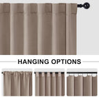 Hiasan Privacy Room Divider Patio Sliding Door Curtain Extra Wide Blackout Thermal Insulated Curtains with Back Tab & Rod Pocket for Bedroom Partition Living Room (120 x 84 Inches, Camel)