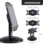 Aidata Tablet Stand - Compatible with iPad, iPad mini, and Most 6-Inch-13-Inch Tablets, Adjustable Commercial POS Holder with 360-Degree Swivel, for Retail, Classroom, Business, and Home, Black