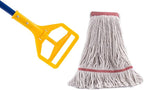 Matthew Cleaning Commercial Quick-Change Iron Mop Handle for Floor Cleaning Heavy Duty Mop Stick Replacement 60inch with Plastic Gripper Wet Mop Handles 6 Packs