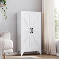 Yizosh Metal Storage Cabinet with 2 Doors and 3 Adjustable Shelves - 47" White Kitchen Pantry Storage Cabinet Locker for Kitchen,Living Room,Dining Room