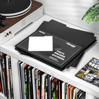 Facmogu 20PCS Vinyl Record Dividers, Upgrade Thicker 33 RPM Plastic Vinyl Record Separators, 12in Blank Writable DIY Record Dividers, Reusable LP Dividers for Vinyl DVD Record Albums Storage - Black