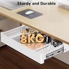PUTORSEN Under Desk Storage Drawer 15.74" Wide - Smooth Slide Out Organizer for Standing Desk & Home Office,Max Load 17.6 lbs,Quiet Glide, White