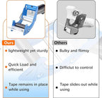 Heavy Duty Metal Packing Tape Dispensers Gun:2-inch Wide Tape Dispenser, 2 Pack(2" Blue + 2" Orange)