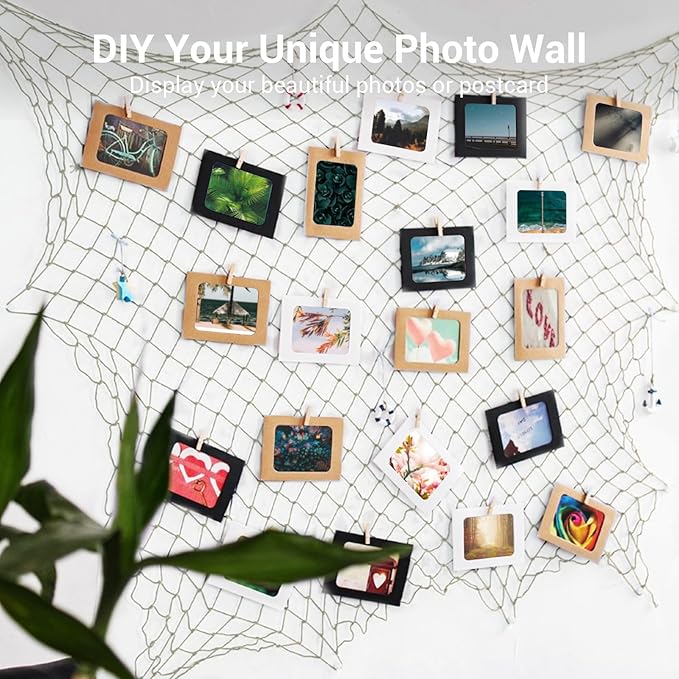 80x40 Inch Fishing Net Decor, 3mm Beige Natural Cotton Large Decorative Fish Netting Table Runner, Wall Ceiling Halloween Party Decorations for Pirate Under The Sea Nautical Mermaid Themed Party