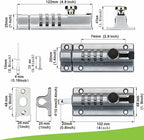 Heavy Duty 4-Digit Combination Locking Bolt - Reinforced Zinc Alloy Security Slide Latch for Gates, Sheds, Barns, Fences & Cabinets - Childproof Design & Anti-Theft Password Setting (Silver)