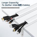 62.8in TV Cable Hider - Cord Hider Cable Management Wall, Cable Raceway Grey Wire Hider, Paintable Cable Concealer for Wall Mounted TV, Wall Wire Covers for Cords, 4* L15.7in *W1.2in *H0.59in