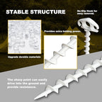 Tent Stakes Ground Anchors Screw in, 10 Pack Sand Stakes for Beach 9.4 Inch Heavy Duty Spiral Tent Pegs for Camping, Party, Hiking, Outdoor Decoration (10, White)