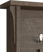 Bush Furniture Salinas Hall Tree with Shoe Storage Bench in Ash Brown, Multi-Purpose Home Organizer, Entryway Solution with Seating and Hooks