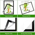 Marspark 12 Pieces 8 x 11.5 Inch Magnetic Sign Holder Magnetic Display Frame Self Adhesive Display Double Sided Picture Frames A4 Notice Window Sign Holder for Refrigerator Office Door Glass