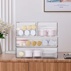 ZHIAI Stackable Storage Box, Acrylic Organizer, Cosmetic Organizer for Cosmetics and Beauty Products for Dressers, Bathrooms, Cabinets, Bedrooms and Home Organization 4 Piece Set