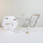 GemeShou Acrylic Jewelry Necklace Bust and Earring Display Stand, Transparent Necklace holder for selling, Clear 3D Jewelry Mannequin Holder 【Acrylic bust- set of 3】
